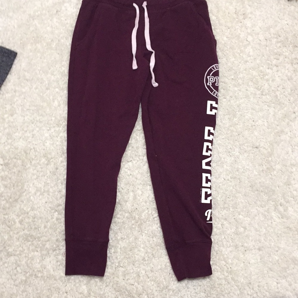 Pink brand maroon joggers